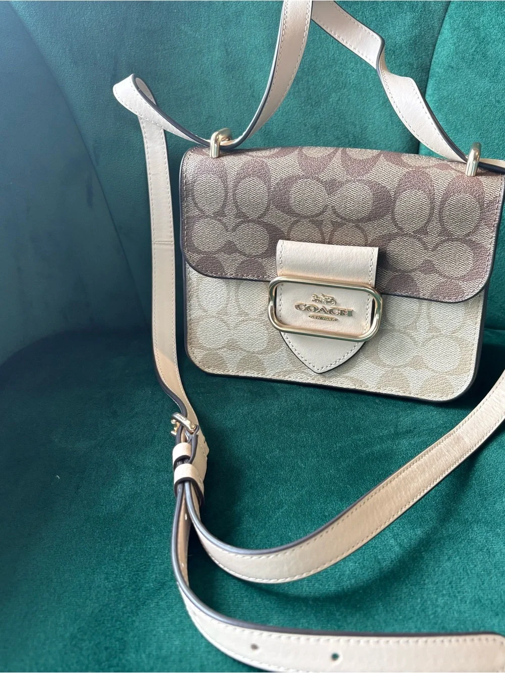 Coach Tabby 26 Signature Canvas Crossbody Shoulder Bag Chalk | Gold Hardware